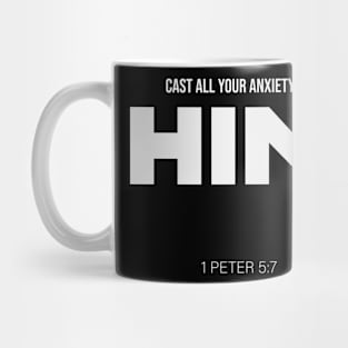 Bible Scripture 1 Peter 5:7 Quote White Mug